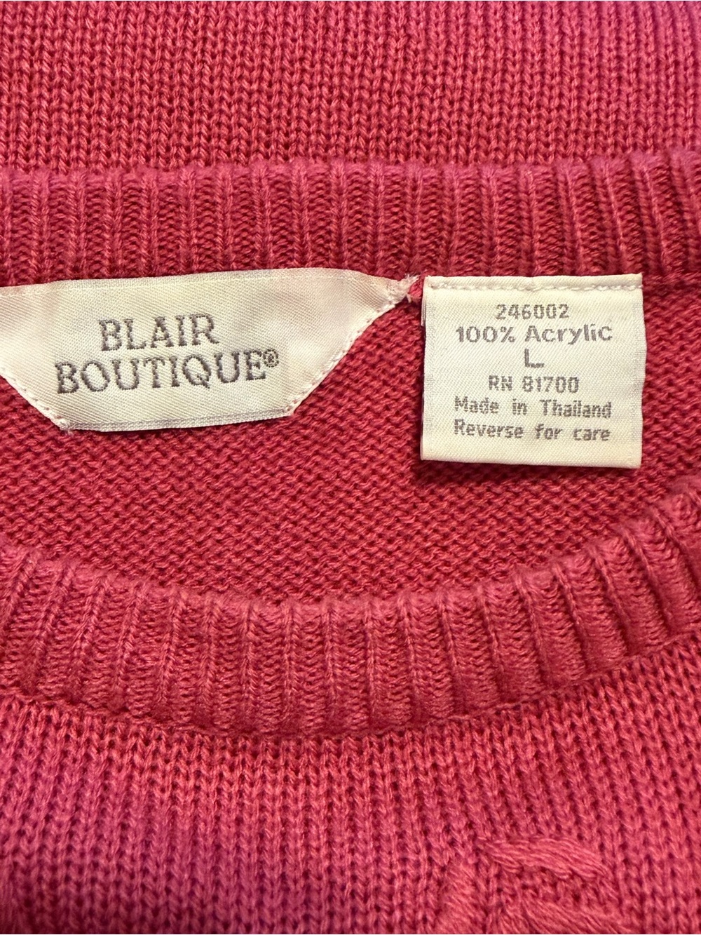 Vintage Blair Boutique Pink Floral Embroidered Cottagecore Sweater Large - Picture 9 of 10